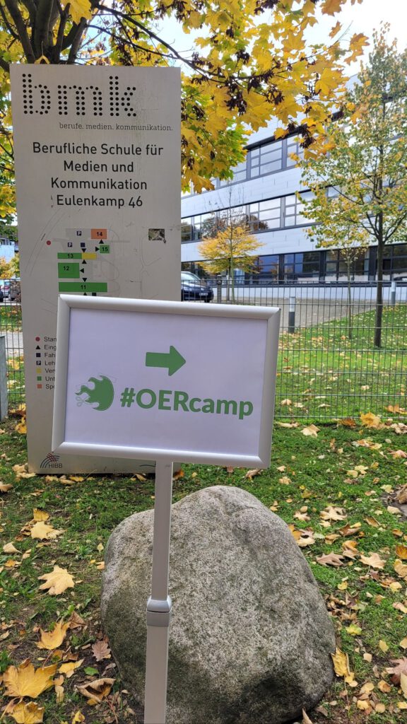 Beschilderung zum OERCamp 22